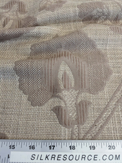 5 EV50 25" x 26" Scalamandre Square  Edmond Petit Bastide Basalte Tan Brown Floral Polyester