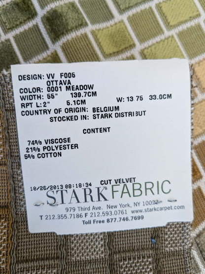 7 EV50 36" x 28" Scalamandre Square Old World Weavers Ottava Meadow Geometric Ombre Small Scale MSRP USD200/y