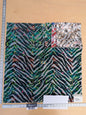 9 EV50 27" x 27" Scalamandre Square Aldeco Wisteria Velvet Dramatic Forest Green Black Gray Chevron