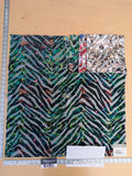 9 EV50 27" x 27" Scalamandre Square Aldeco Wisteria Velvet Dramatic Forest Green Black Gray Chevron