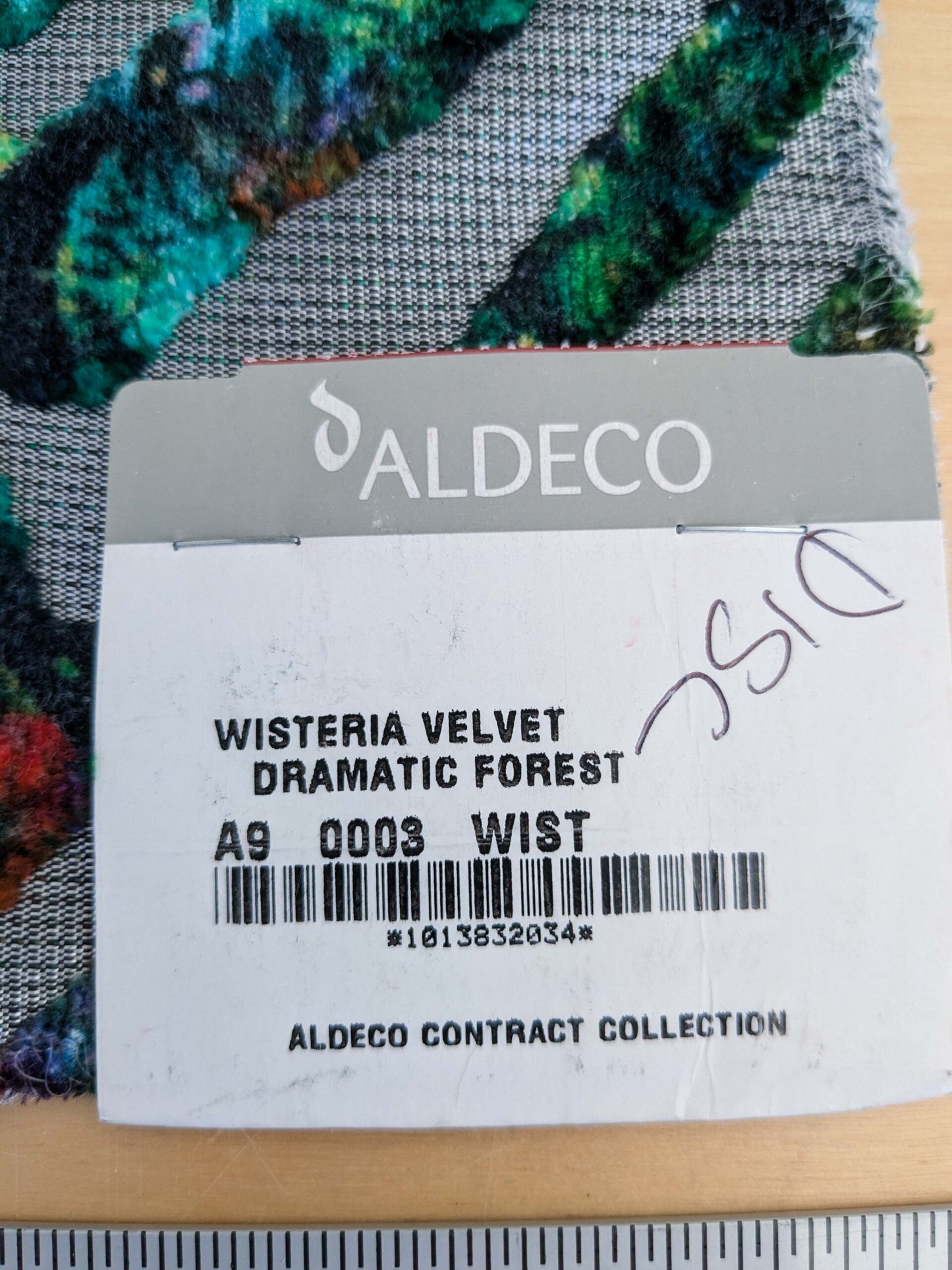 9 EV50 27" x 27" Scalamandre Square Aldeco Wisteria Velvet Dramatic Forest Green Black Gray Chevron