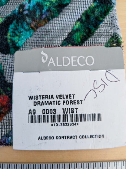 9 EV50 27" x 27" Scalamandre Square Aldeco Wisteria Velvet Dramatic Forest Green Black Gray Chevron