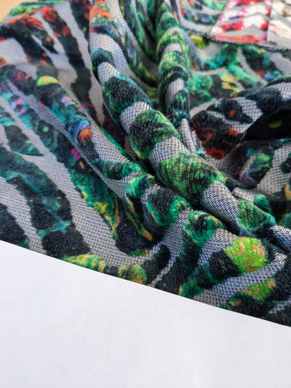 9 EV50 27" x 27" Scalamandre Square Aldeco Wisteria Velvet Dramatic Forest Green Black Gray Chevron