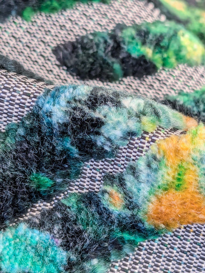 9 EV50 27" x 27" Scalamandre Square Aldeco Wisteria Velvet Dramatic Forest Green Black Gray Chevron