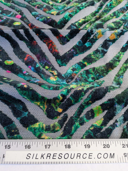 9 EV50 27" x 27" Scalamandre Square Aldeco Wisteria Velvet Dramatic Forest Green Black Gray Chevron