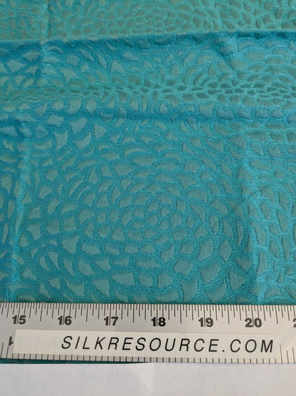10 EV50 26" x 26" Scalamandre Old World Weavers Chrysanth Turquoise Blue Plains Texture Floral Small Jacquard