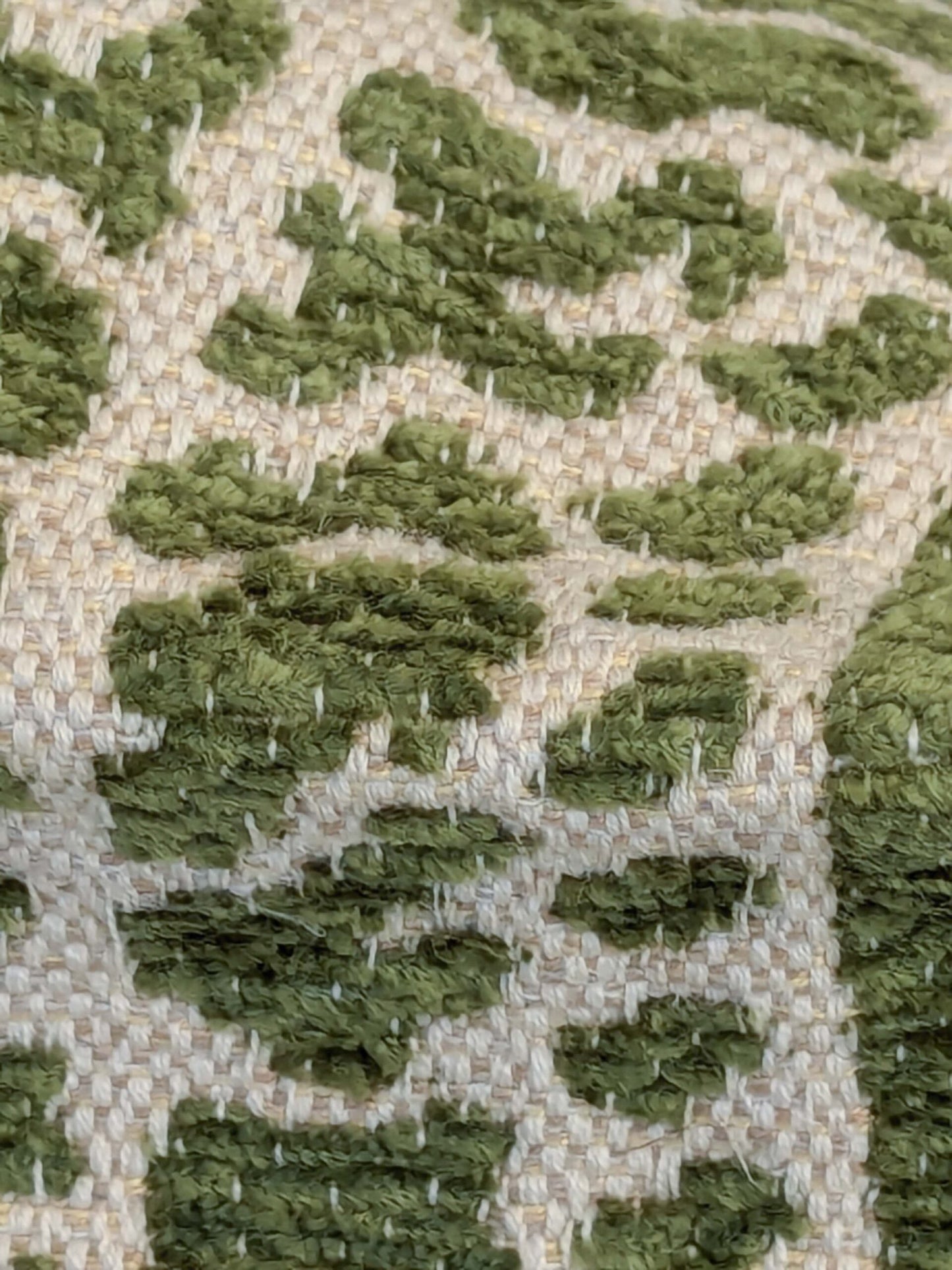 11 EV50 33" x 26" Scalamandre Square  Kashmir Green Paisley Woven Chenille Jacquard Cotton Viscose