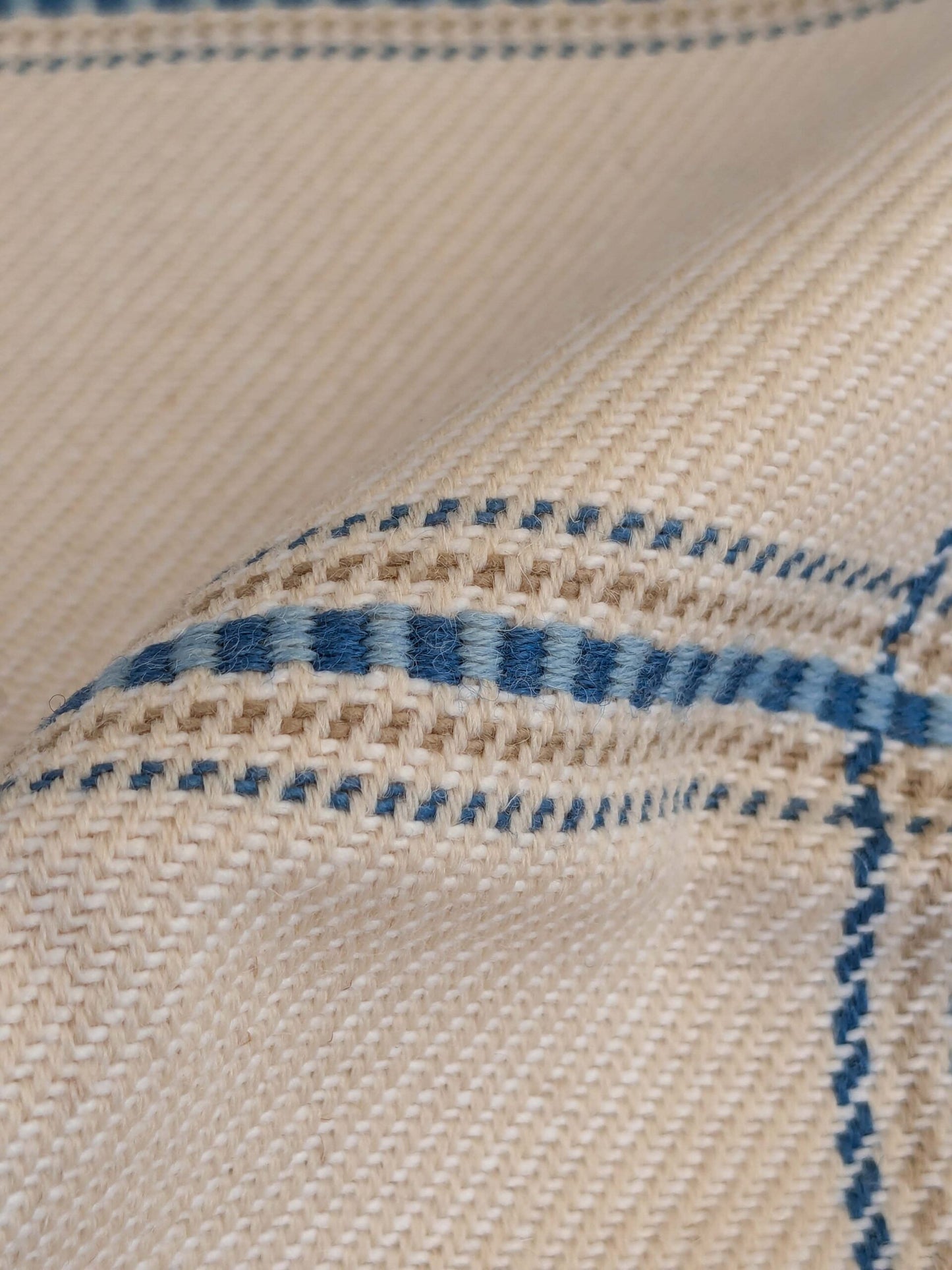 12 EV50 25" x 27" Scalamandre Square Fonthill Rhumba Blues White Heavy Wool Cotton Plaid MSRP USD 264/Y