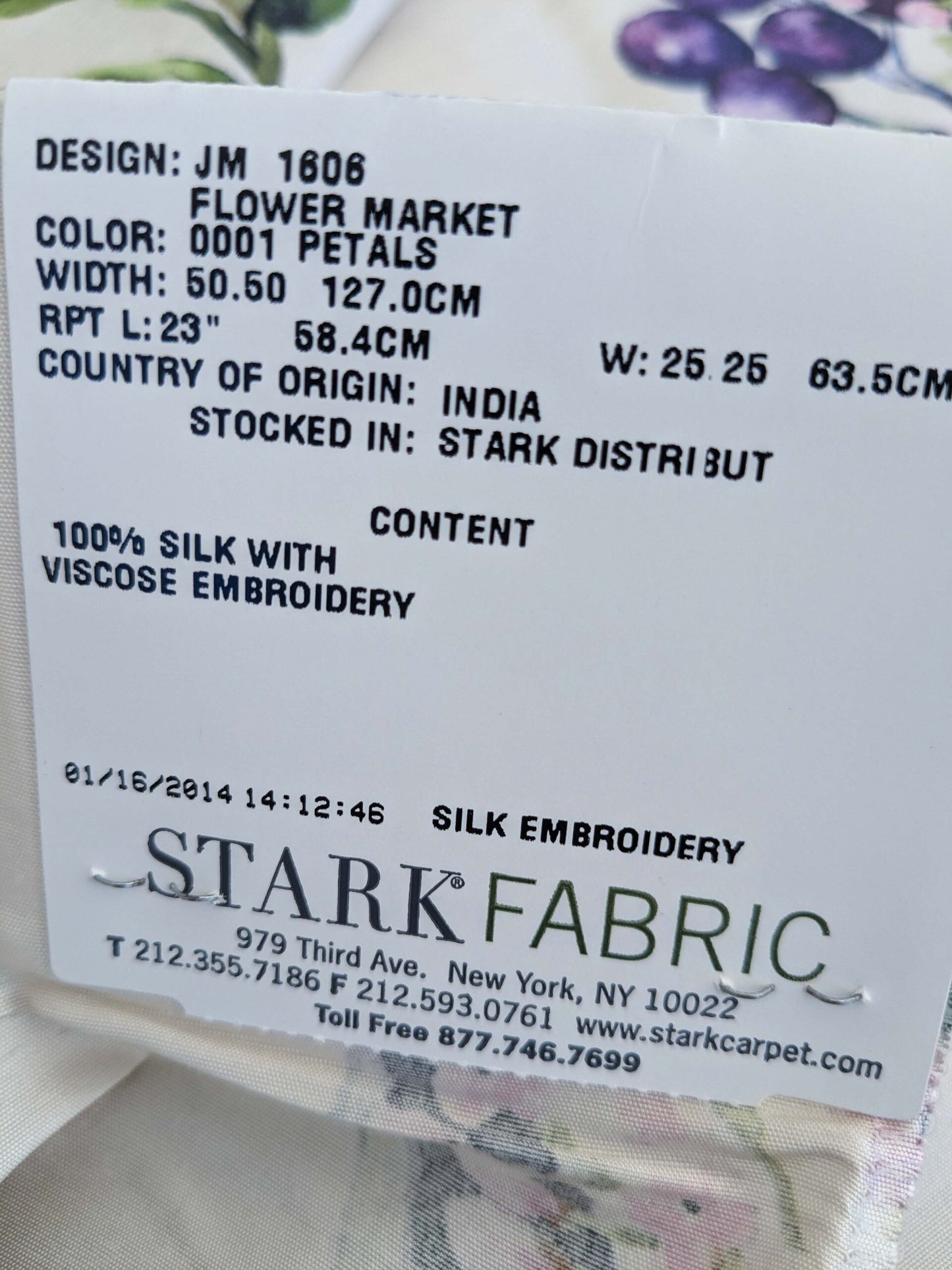 15 EV50 35" x 27" Scalamandre Square Silk Flower Market Petals Floral Print Embroidery Pink Red Purple Green MSRP USD 512/y