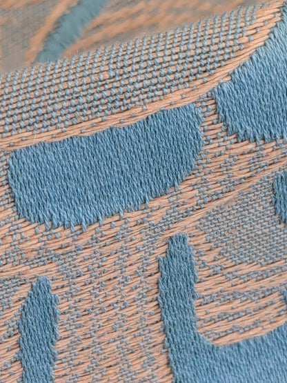 16 EV50 25" x 25" Scalamandre Lelievre Coppelia Capri Blue Brown Large Jacquard