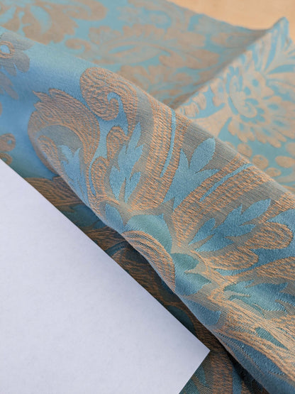 16 EV50 25" x 25" Scalamandre Lelievre Coppelia Capri Blue Brown Large Jacquard