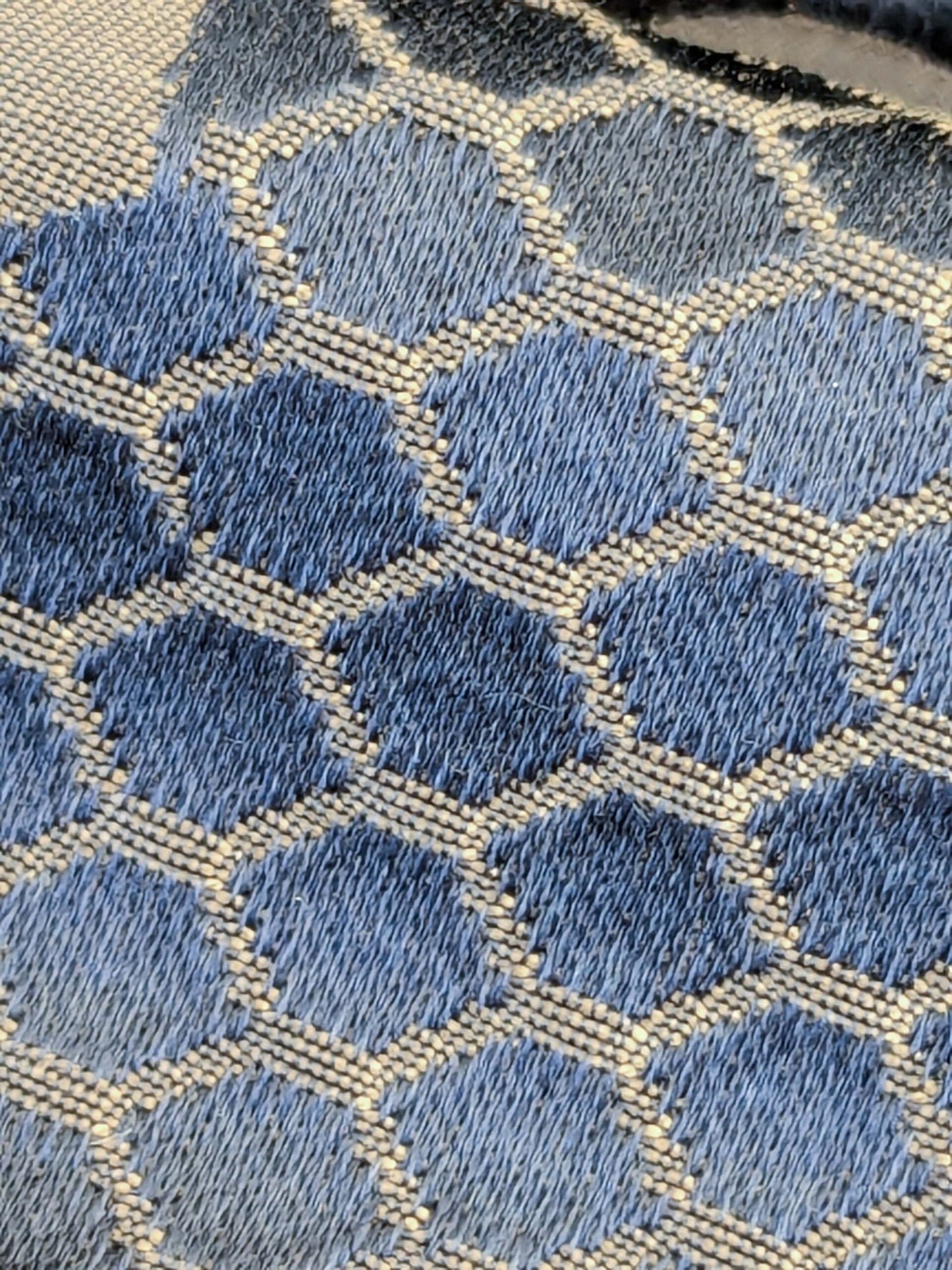 17 EV50 23" x 26"Scalamandre Lelievre Paris Valencay – Le Nuit Silk Damask Blue Floral