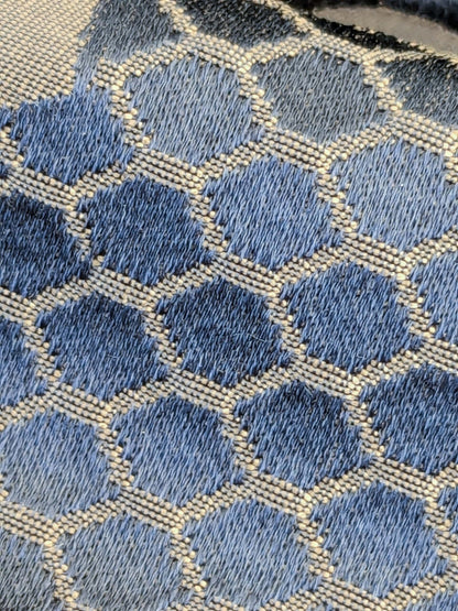 17 EV50 23" x 26"Scalamandre Lelievre Paris Valencay – Le Nuit Silk Damask Blue Floral