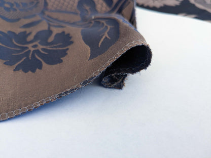 17 EV50 23" x 26"Scalamandre Lelievre Paris Valencay – Le Nuit Silk Damask Blue Floral