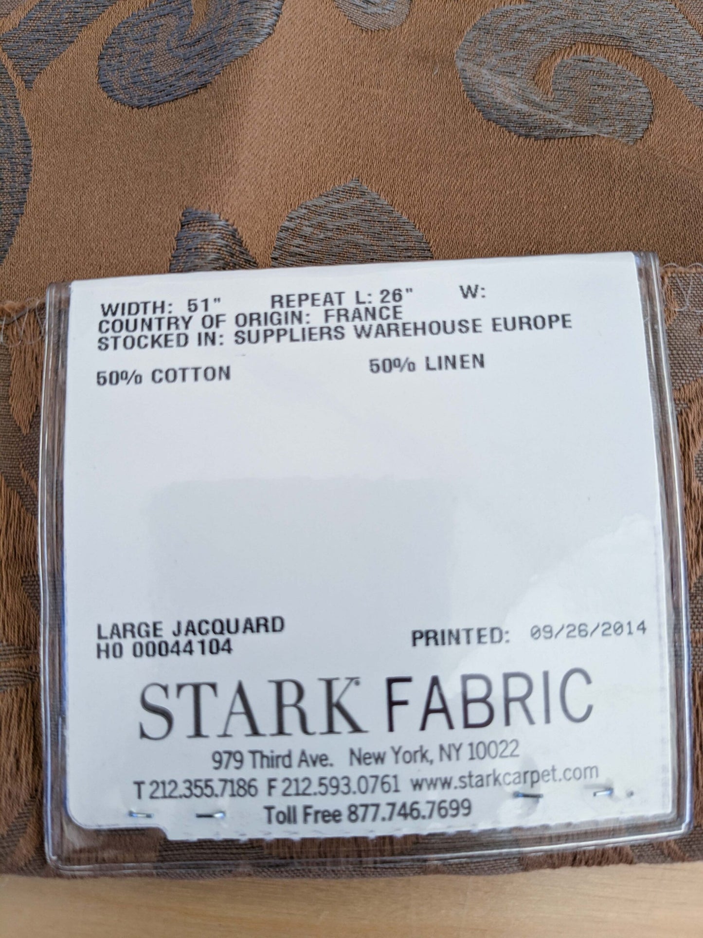 18 EV50 25" x 25" Scalamandre Lelievre Coppelia Tabac Gray Brown Large Jacquard