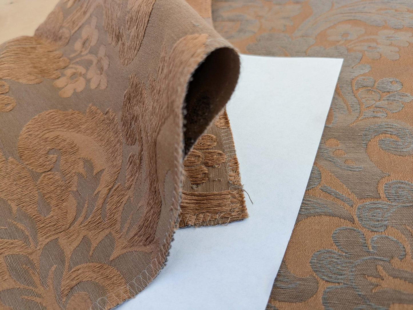 18 EV50 25" x 25" Scalamandre Lelievre Coppelia Tabac Gray Brown Large Jacquard