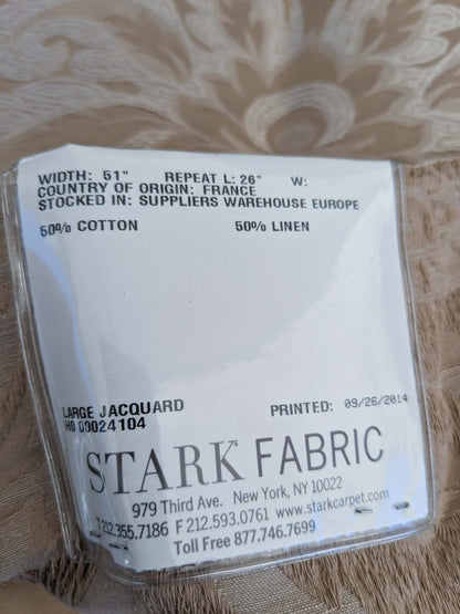 19 EV50 25" x 25" Scalamandre Lelievre Coppelia Sable Beige Large Jacquard