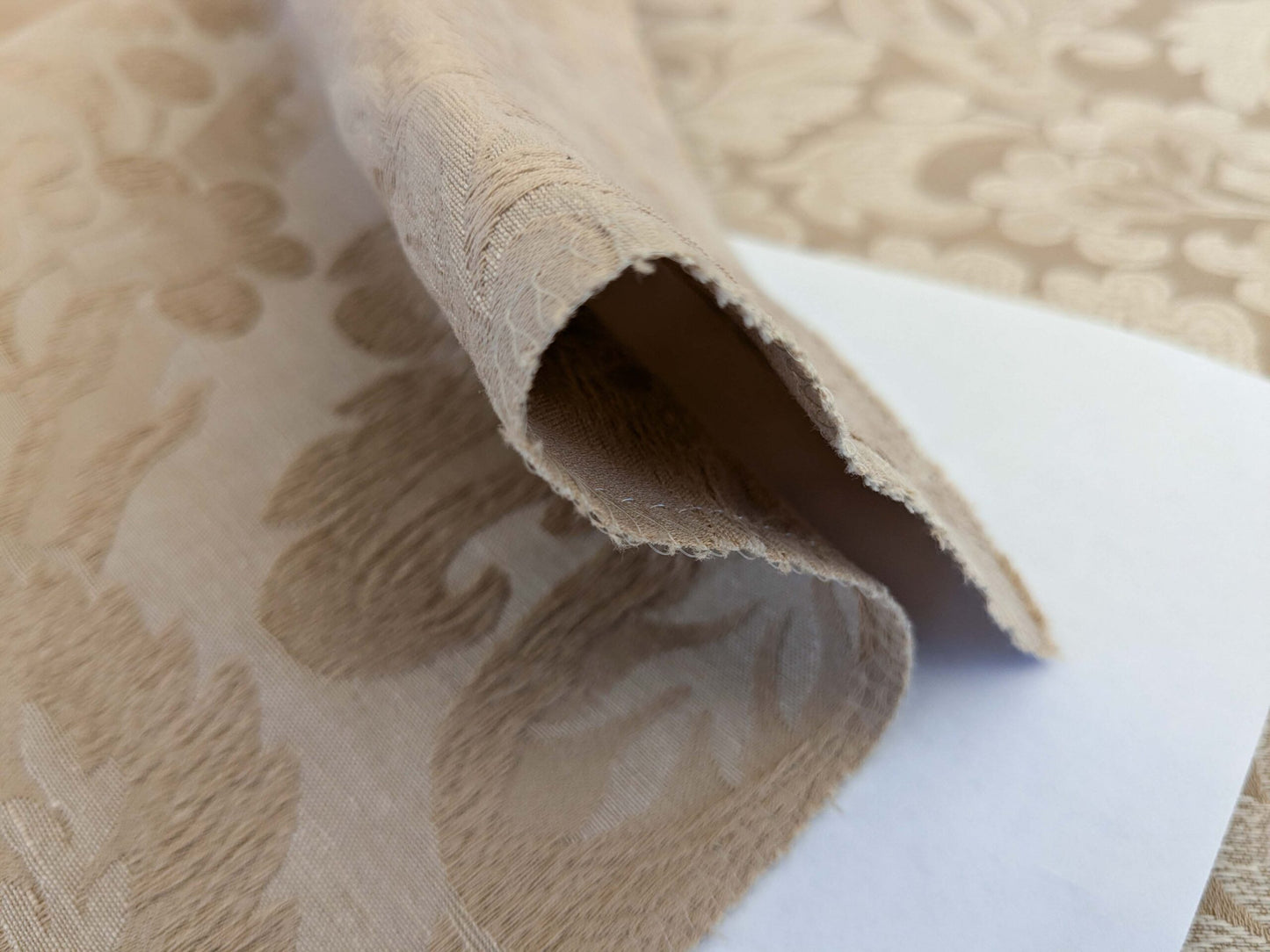 19 EV50 25" x 25" Scalamandre Lelievre Coppelia Sable Beige Large Jacquard