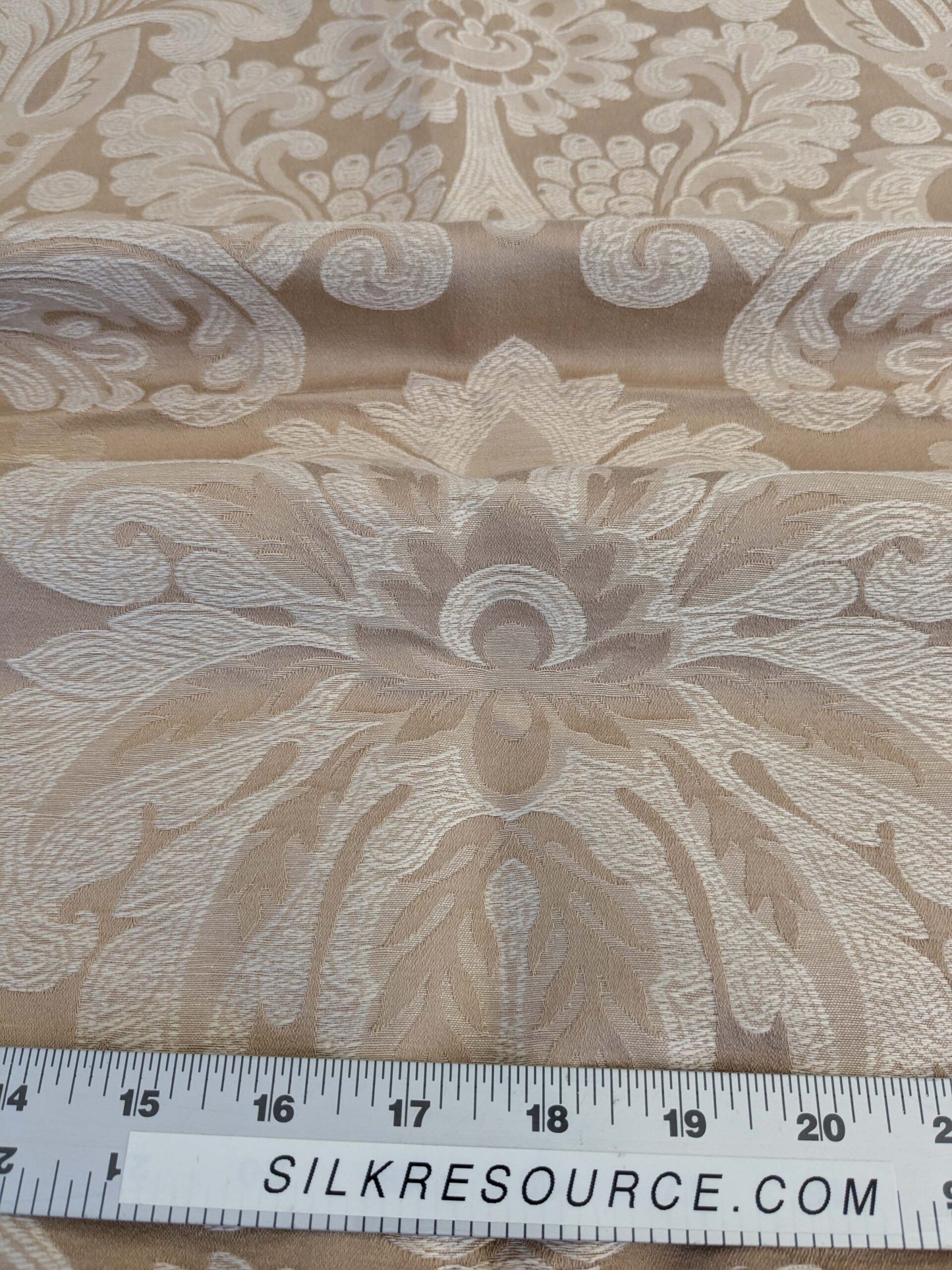 19 EV50 25" x 25" Scalamandre Lelievre Coppelia Sable Beige Large Jacquard