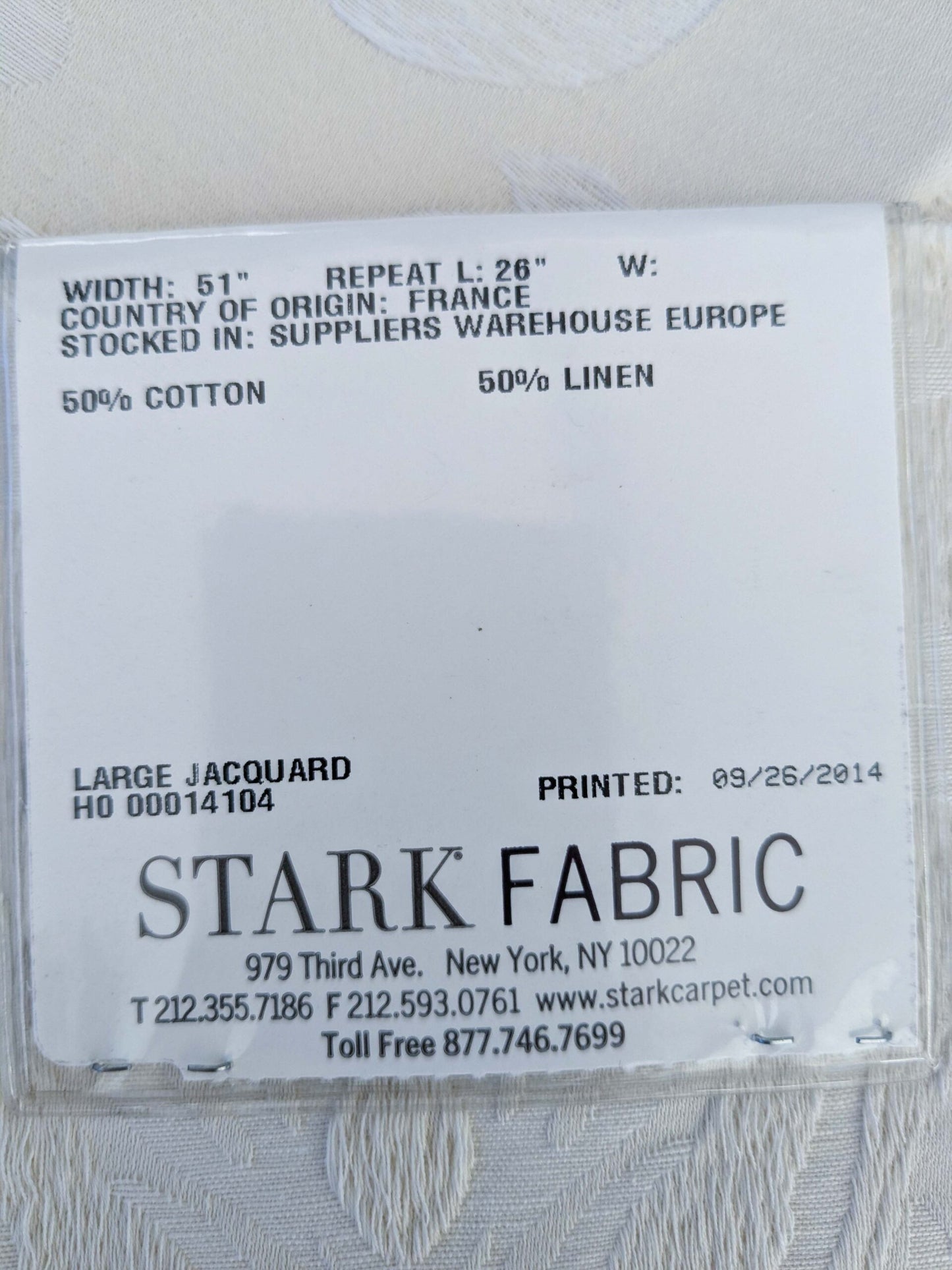 20 EV50 25" x 25" Scalamandre Lelievre Coppelia Blanc White Large Jacquard