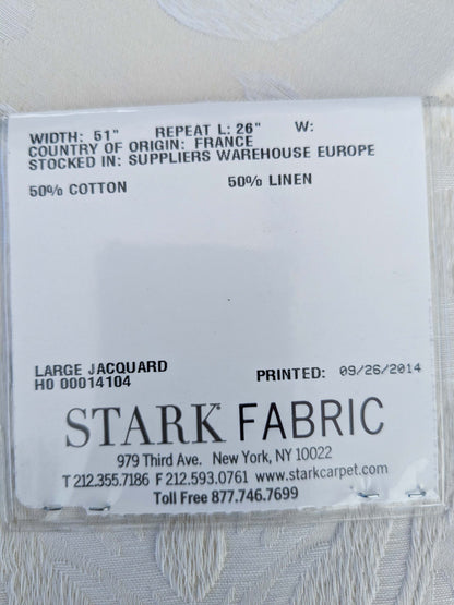 20 EV50 25" x 25" Scalamandre Lelievre Coppelia Blanc White Large Jacquard