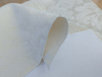 20 EV50 25" x 25" Scalamandre Lelievre Coppelia Blanc White Large Jacquard