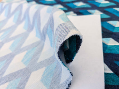 21 EV50 28" x 28" Scalamandre Various ALDECO Stylish Velvet Emerald Reflections Blue Geometric MSRP USD400+