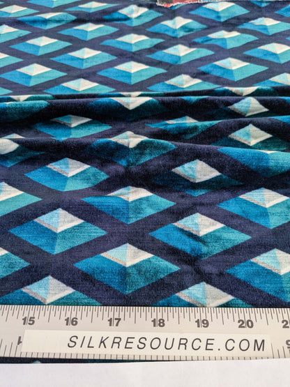 21 EV50 28" x 28" Scalamandre Various ALDECO Stylish Velvet Emerald Reflections Blue Geometric MSRP USD400+