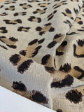 22 EV50 25" x 27" Scalamandre Broiderie Leopard Chocolate on Sand Jacquard Embroidery Brown Beige Animal Skin MSRP USD510/y