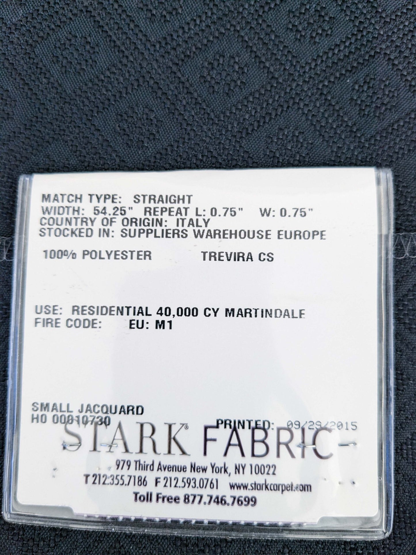 23 EV50 26" x 27" Scalamandre Lelievre Paris Nero Noir Black Polyester Small Scale Texture