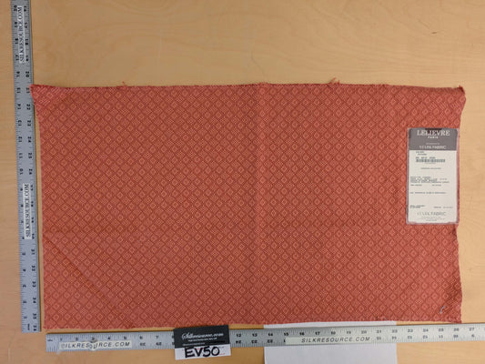 24 EV50 15" x 26" Scalamandre Lelievre Paris Colibre Poterie Red Small Jacquard Texture Viscose