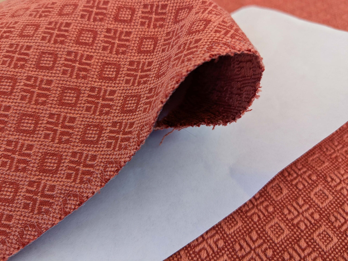 24 EV50 15" x 26" Scalamandre Lelievre Paris Colibre Poterie Red Small Jacquard Texture Viscose