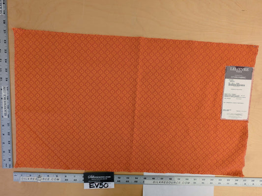 25 EV50 15" x 26" Scalamandre Lelievre Paris Colibre Abricot Orange Small Jacquard Texture Viscose