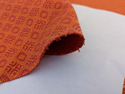 25 EV50 15" x 26" Scalamandre Lelievre Paris Colibre Abricot Orange Small Jacquard Texture Viscose