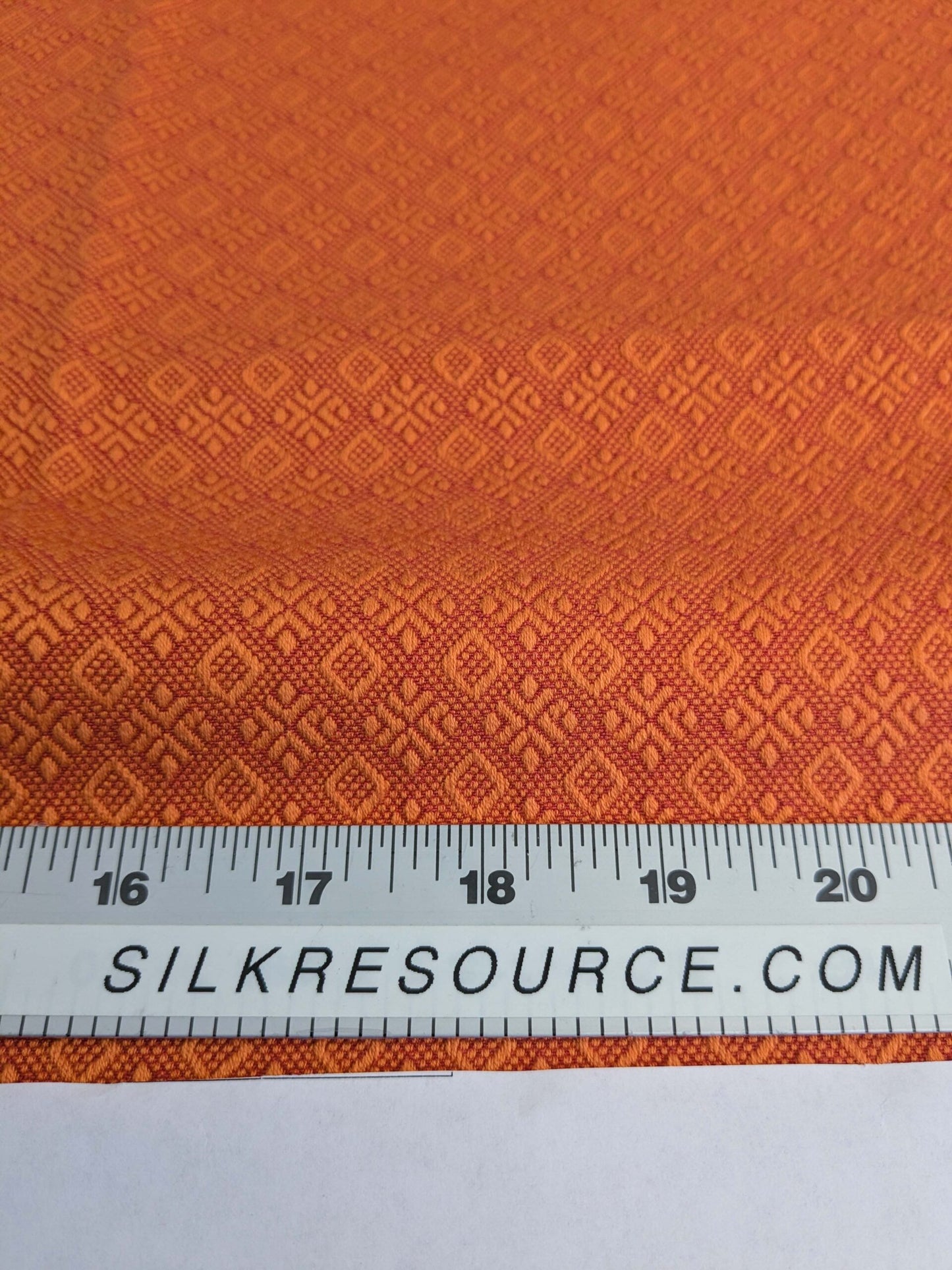 25 EV50 15" x 26" Scalamandre Lelievre Paris Colibre Abricot Orange Small Jacquard Texture Viscose