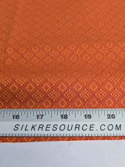 25 EV50 15" x 26" Scalamandre Lelievre Paris Colibre Abricot Orange Small Jacquard Texture Viscose