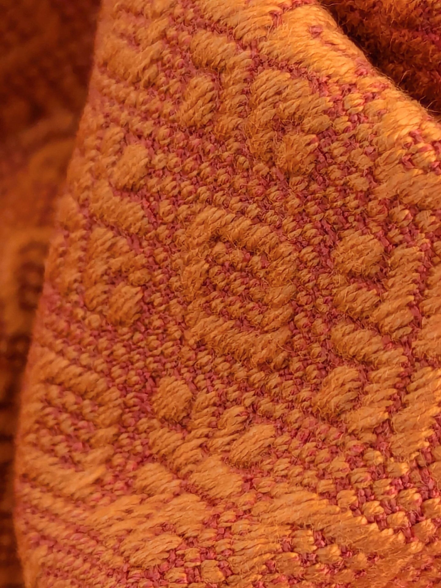 25 EV50 15" x 26" Scalamandre Lelievre Paris Colibre Abricot Orange Small Jacquard Texture Viscose