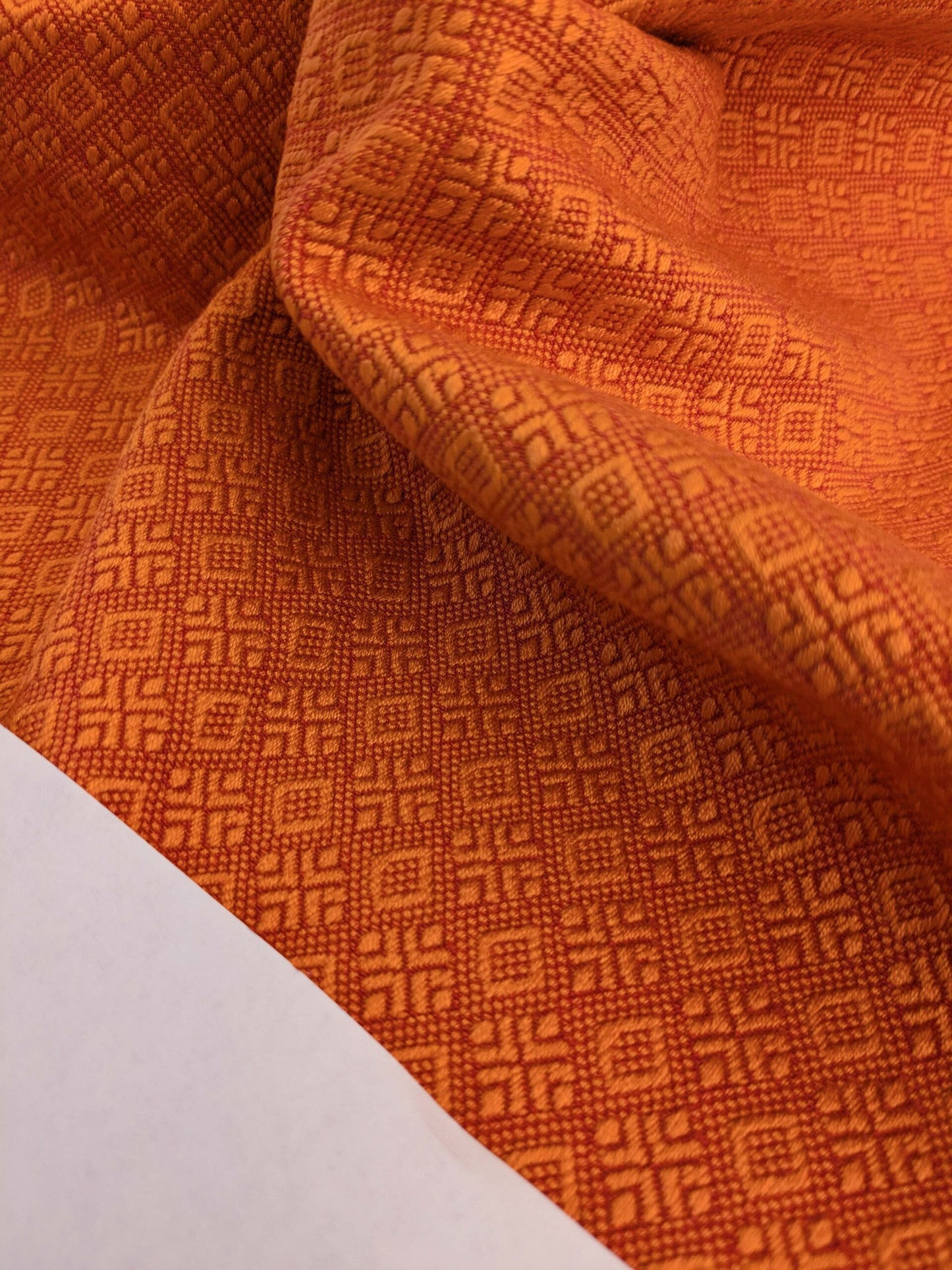 25 EV50 15" x 26" Scalamandre Lelievre Paris Colibre Abricot Orange Small Jacquard Texture Viscose