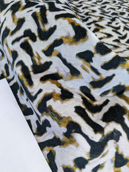 28 EV50 27" x 27" Scalamandre Aldeco Nirvana Velvet Bronze Mist Black Brown White Abstract