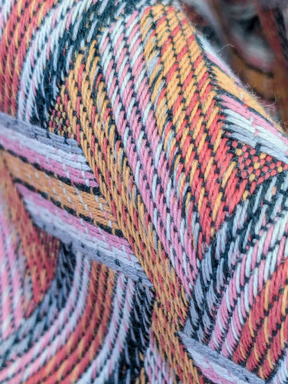 31 EV50 26" x 27" Scalamandre Lelievre Paris Tribu Cuivre Large Jacquard Orange Polyester Geometric Graphic MSRP USD576/y