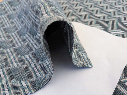 32 EV50 26" x 27" Scalamandre Lelievre Paris Tribu Lichen Large Jacquard Black Gray Polyester Geometric Graphic MSRP USD576/y