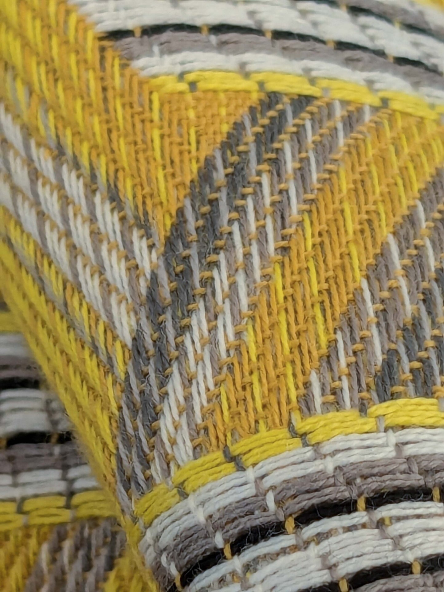 33 EV50 25" x 26" Scalamandre Lelievre Paris Tribu Citron Large Jacquard Yellow Polyester Geometric Graphic MSRP USD576/y