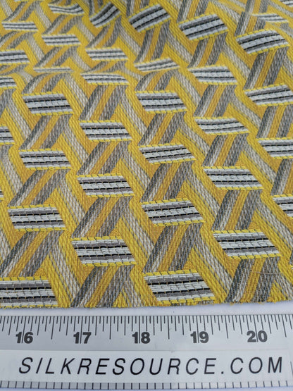 33 EV50 25" x 26" Scalamandre Lelievre Paris Tribu Citron Large Jacquard Yellow Polyester Geometric Graphic MSRP USD576/y