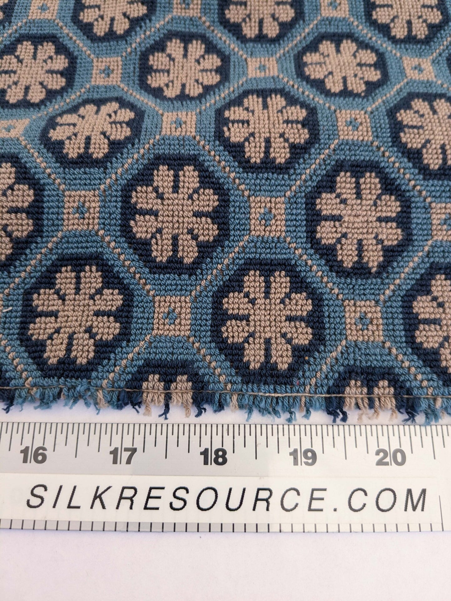 34 EV50 18" x 24" Scalamandre Colony Xi’an Blue Souffle Chinoiserie Diamond Ogee Geometric MSRP USD 598/y