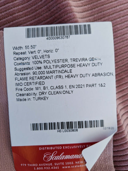 35 EV50 25" x 27" Scalamandre Lelievre Paris Riga M1 Tamaris Purple Velvet Polyester Stripe Ottoman