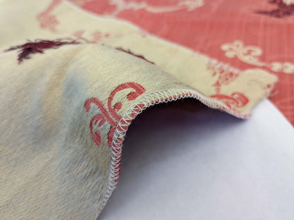 38 EV50 34" x 25" Scalamandre Vivaldi Maroon &amp; Linen On Red Lampas MSRP USD 640/y