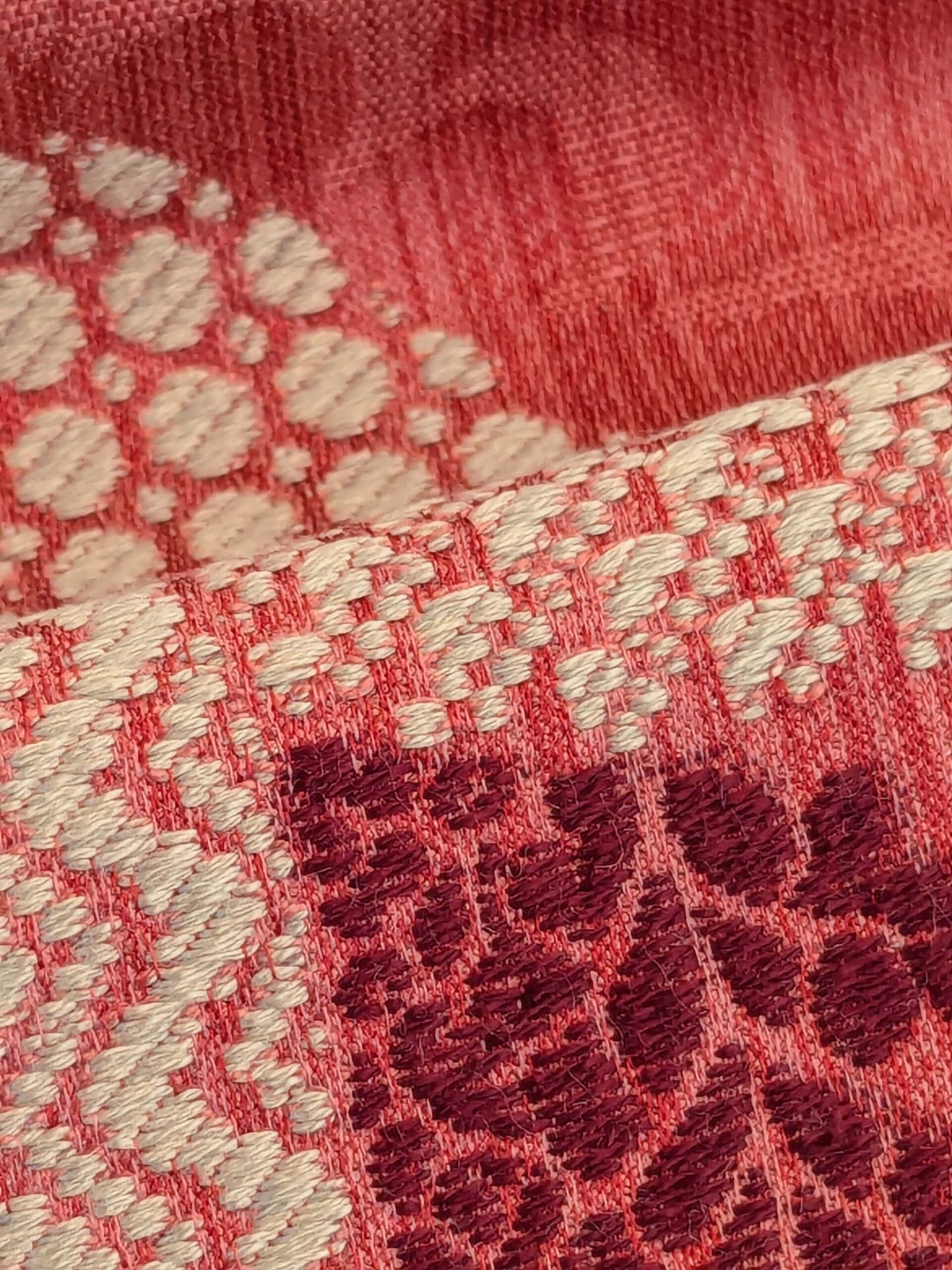 38 EV50 34" x 25" Scalamandre Vivaldi Maroon &amp; Linen On Red Lampas MSRP USD 640/y