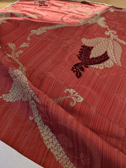 38 EV50 34" x 25" Scalamandre Vivaldi Maroon &amp; Linen On Red Lampas MSRP USD 640/y