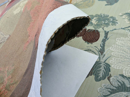 39 EV50 24" x 26" Scalamandre Perrault Sauge Silk lampas Green Fruits Foliage MSRP USD 690/y