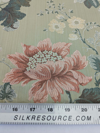 39 EV50 24" x 26" Scalamandre Perrault Sauge Silk lampas Green Fruits Foliage MSRP USD 690/y